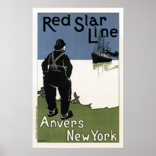  Rood Star Line Travel Poster