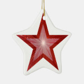 Rood Star-ornament, wit Keramisch Ornament (Rechts)