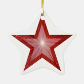 Rood Star-ornament, wit Keramisch Ornament (Achterkant)