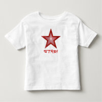 Rood Star 'STAR!' peuter t-shirt wit
