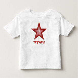 Rood Star 'STAR!' peuter t-shirt wit
