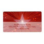 Rood Star-verzendlabel groot Etiket (Voorkant)