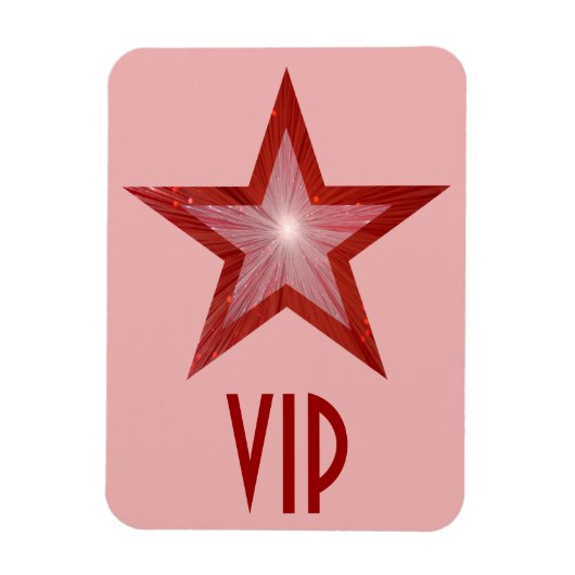 Rood Star 'VIP' flexibele magneet roze (Verticaal)