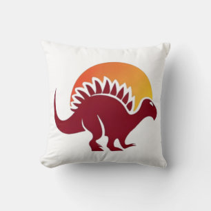 Rood Stegosaurus Sunset Silhouet Kussen