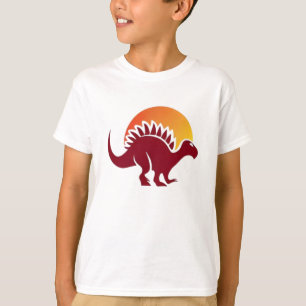 Rood Stegosaurus Sunset Silhouet T-shirt