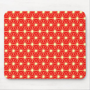 rood sterpatroon met gele lijn muismat