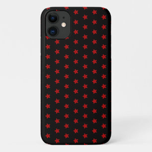 rood sterpatroon op zwart iPhone 11 hoesje
