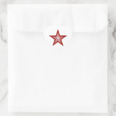 Rood sterren, wit hart sticker (Tas)