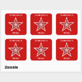 Rood sticker rode ster (Vel)