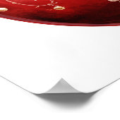 Rood Stijl Waterverf Kerstmis Ornament Poster (Hoek)