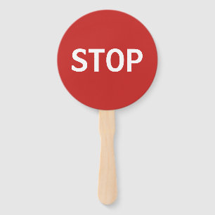 Rood stopteken en groen Go-teken Handwaaier