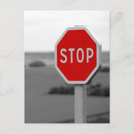 Rood stopverkeersbord Minimalistische fotografie Feestdagenkaart