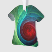 Rood Storm Abstract Kunst Acryl Shirt Ornament (voorkant)