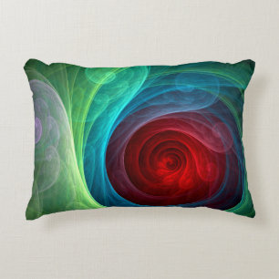 Rood Storm Bloemen Moderne Abstracte Kunst Kleuren Accent Kussen