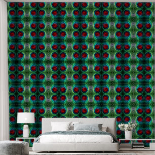 Rood Storm Bloemen Moderne Abstracte Kunst Kleuren Behang