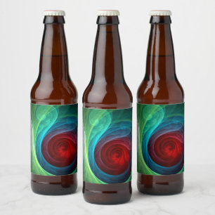 Rood Storm Bloemen Moderne Abstracte Kunst Kleuren Bier Etiket