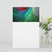 Rood Storm Bloemen Moderne Abstracte Kunst Kleuren Briefpapier (Staand voorkant)