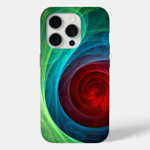 Rood Storm Bloemen Moderne Abstracte Kunst Kleuren iPhone 15 Pro Case