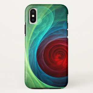 Rood Storm Bloemen Moderne Abstracte Kunst Kleuren iPhone XS Hoesje