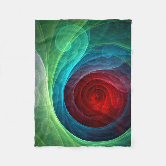 Rood Storm Bloemen Moderne Abstracte Kunst Kleuren Fleece Deken (Voorkant)