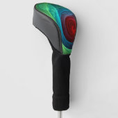 Rood Storm Bloemen Moderne Abstracte Kunst Kleuren Golfheadcover (Schuin)
