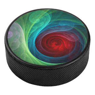 Rood Storm Bloemen Moderne Abstracte Kunst Kleuren Hockey Puck