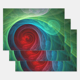 Rood Storm Bloemen Moderne Abstracte Kunst Kleuren Inpakpapier Vel