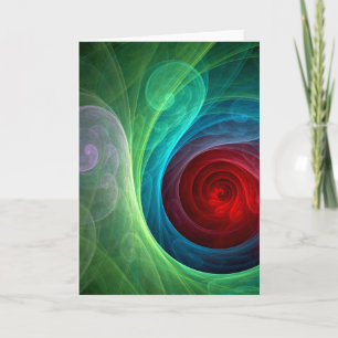 Rood Storm Bloemen Moderne Abstracte Kunst Kleuren Kaart
