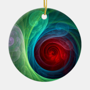 Rood Storm Bloemen Moderne Abstracte Kunst Kleuren Keramisch Ornament