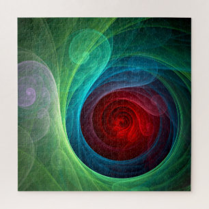 Rood Storm Bloemen Moderne Abstracte Kunst Kleuren Legpuzzel