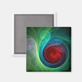 Rood Storm Bloemen Moderne Abstracte Kunst Kleuren Magneet (Voorkant / Achterkant)