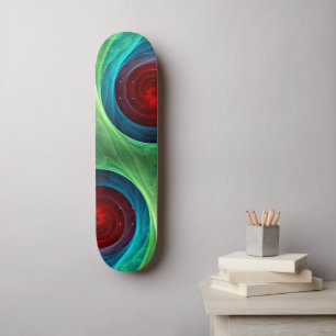 Rood Storm Bloemen Moderne Abstracte Kunst Kleuren Skateboard