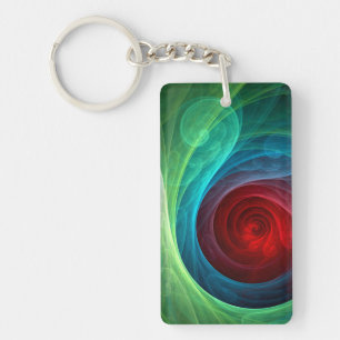 Rood Storm Bloemen Moderne Abstracte Kunst Kleuren Sleutelhanger