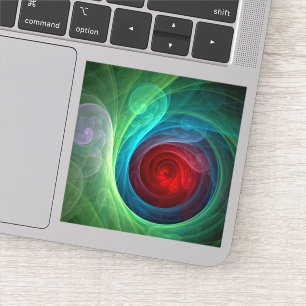 Rood Storm Bloemen Moderne Abstracte Kunst Kleuren Sticker