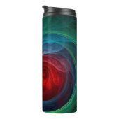 Rood Storm Bloemen Moderne Abstracte Kunst Kleuren Thermosbeker (Geroteerd rechts)