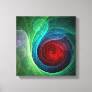 Rood Storm Floral Modern Abstract Zwart-wit Canvas Afdruk