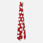 Rood Stropdas Witte Harten (Voorkant)