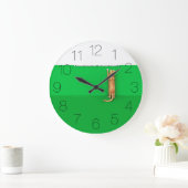 Rood tafelblad,  grote klok (Huis)