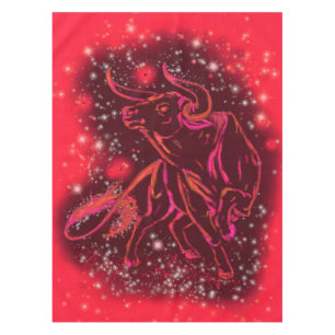 Rood tafelblad met Sterrennacht Tafelkleed