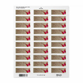 Rood, Taupe Butterfly Return Address Labels (Full Sheet)