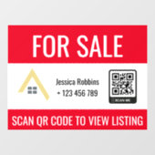 Rood te koop of open huis | QR-code onroerend goed Raamsticker (Vel)