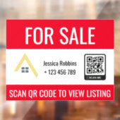 Rood te koop of open huis | QR-code onroerend goed Raamsticker (Vel 2)