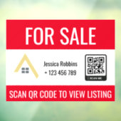 Rood te koop of open huis | QR-code onroerend goed Raamsticker (Vel 3)