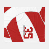 Rood team kleurt enorm volleybal fleece deken (Voorkant (Horizontaal))