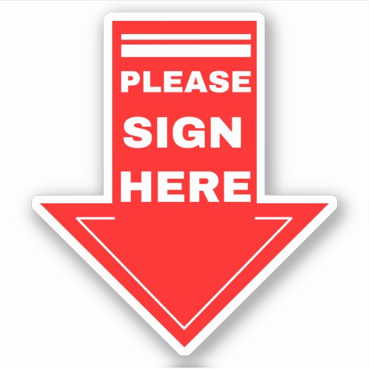 Rood teken hier pijl sticker (Voorkant)