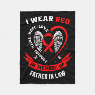 Rood ter nagedachtenis aan mijn schoonvader hartzi fleece deken