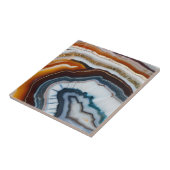 Rood Terracotta Wit Zwart Blauw Goud Agaat Geode Tegeltje (Zijkant)