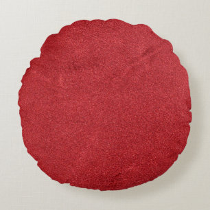 Rood textuurvet kleur modern rond kussen