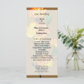 Rood-Tipped Yellow Carnards Wedding Programme Programma (Staand voorkant)
