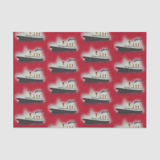  rood Titanic-kerstcadeaupapier Tissuepapier (Voorkant)